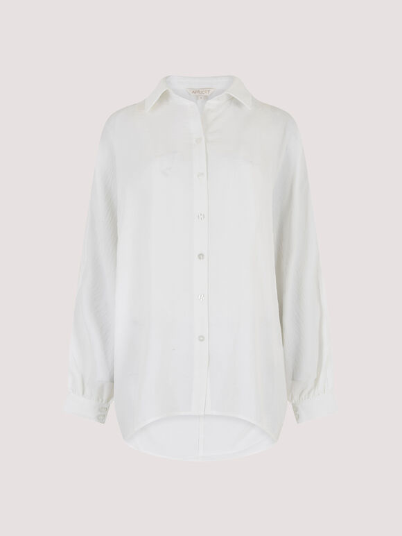 Oversized Batwing Shirt, Cream, large