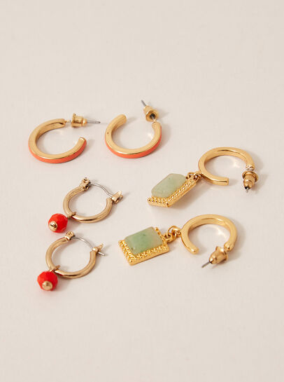 Multipack Red Stone Earrings