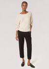 Oversized Ribbed Knit Top, Stone, large