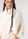 Cowl Neck Ribbed Wrap Jumper, Cream, large