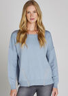 Blue Zip Round Neck Jumper, Blue, large