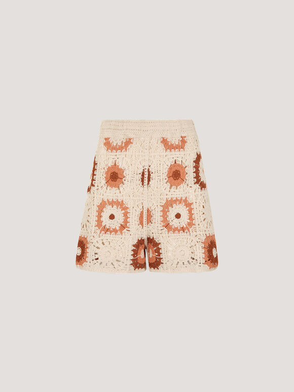 Crochet Squares Shorts, Stone, large