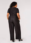 Curve Plisse Wide-Leg Jumpsuit, Black, large
