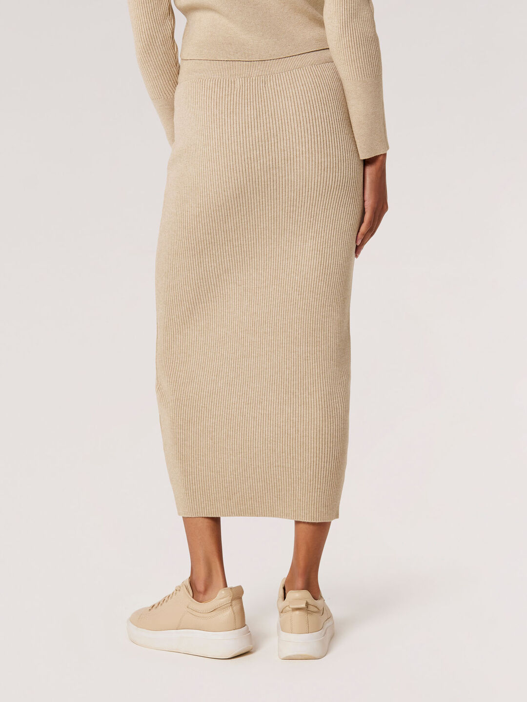 Ribbed Skirt Split Knit Skirt Ribbed Knit Skirt Our Second Nature