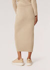 Ribbed Knit Midaxi Skirt, Stone, large