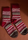 Fair Isle Patterned Socks, Red, large