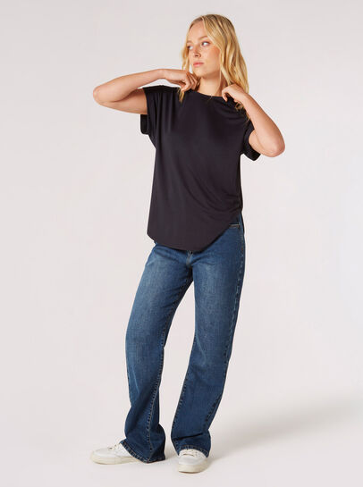 Curved Hem Jersey T-Shirt