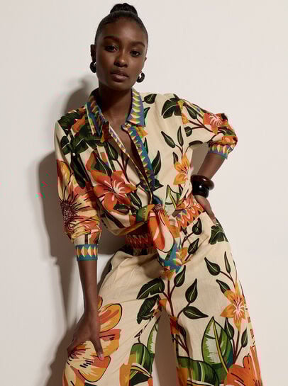 Tropical Floral Print Shirt