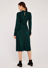 Floral Mock Neck Dress, Green, large