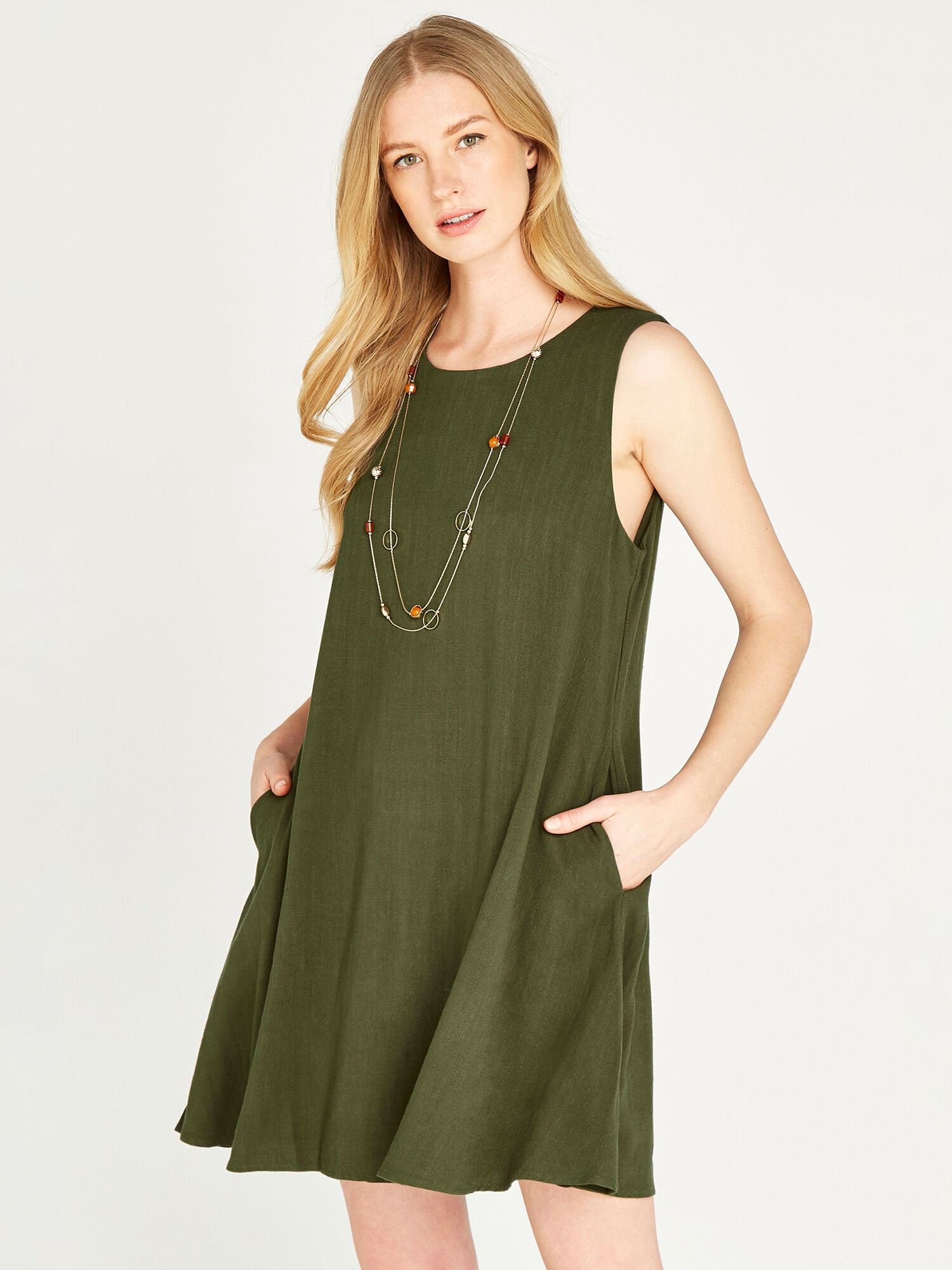 Linen swing dress hot sale