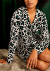 Cheetah Print Night Shirt Dress, Grey, large