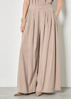 Soft Pleat Wide-Leg Trousers, Stone, large