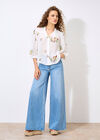 Floral Paisley Embroidered Blouse, White, large