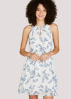 Scattered Flower Pleated Dress, Cream, large