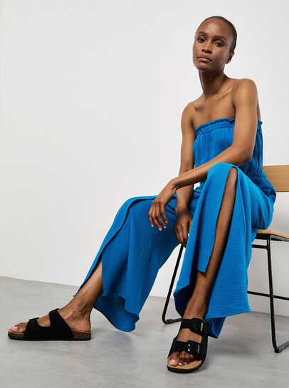 Cotton Wrap Bandeau Jumpsuit