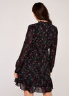 Watercolour Thistle Ruffle Dress, Black, large