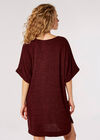 Soft Touch Batwing Mini Dress , Burgundy, large
