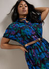 Curve Floral Shirt Midaxi Dress, Blue, large