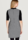Black Houndstooth Side Knot Dress, Black, large