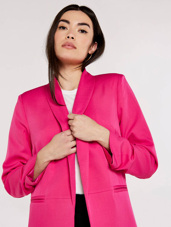 Edge Ruch Sleeve Blazer, Fuchsia, large