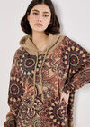 Mandala Hooded Tunic Jumper, Rust, large