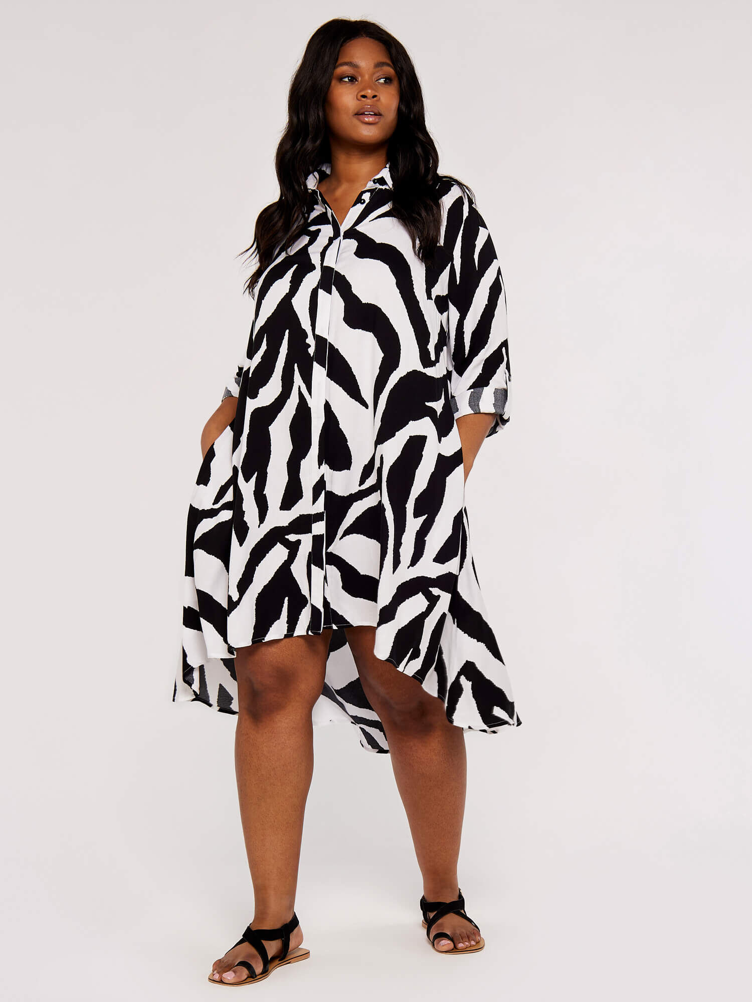 Black and white zebra dress clearance
