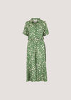 Scattered Squares Shirt Midi Dress, Green, large