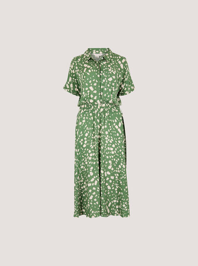 Scattered Squares Shirt Midi Dress