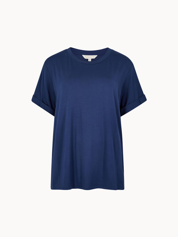 Cotton Modal T-Shirt, Blue, large