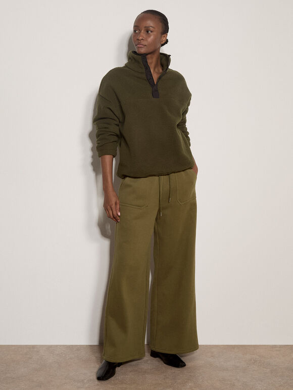 Soft Borg Fleece Jumper, Green, large