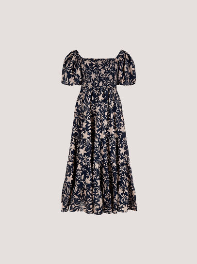 Sarasa Floral Tiered Midi Dress