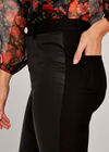 Wet Look Front Stretch Trousers, Black, large
