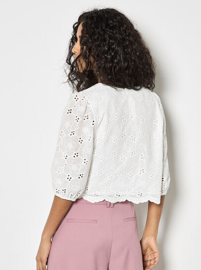 Cotton Broderie Anglaise Floral Top