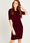 Bodycon Velvet Dress, Burgundy, large