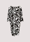 Swirl  Cocoon Dress, Black, large