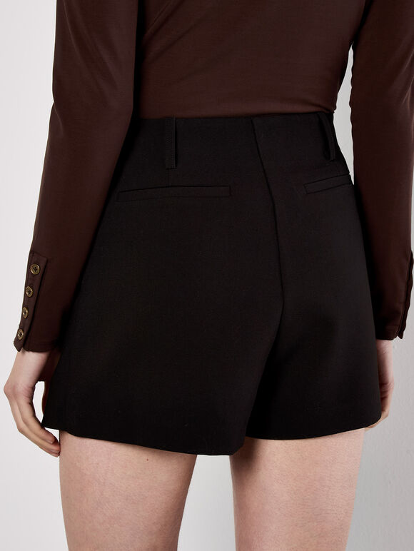 Pocket Wrap Mini Skort, Black, large