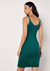 Ribbed Knit Bodycon Midi Dress, Green, large