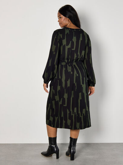 Curve Abstract Lines Midi Dress