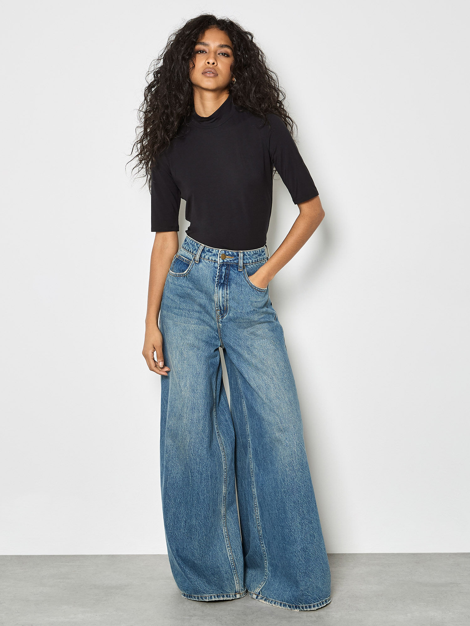 FETICO ё BIOTOP JQ JERSEY MOCK NECK TOP Jersey Mock Neck Top | Apricot Clothing