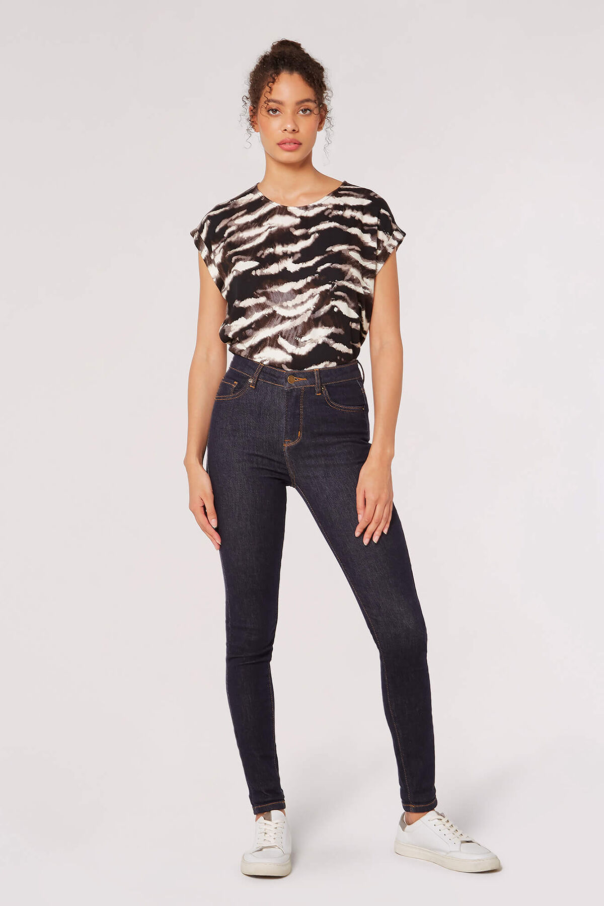 Sienna Raw Denim Skinny Jeans Apricot Clothing