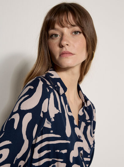 Abstract Brushstroke Midi Dress