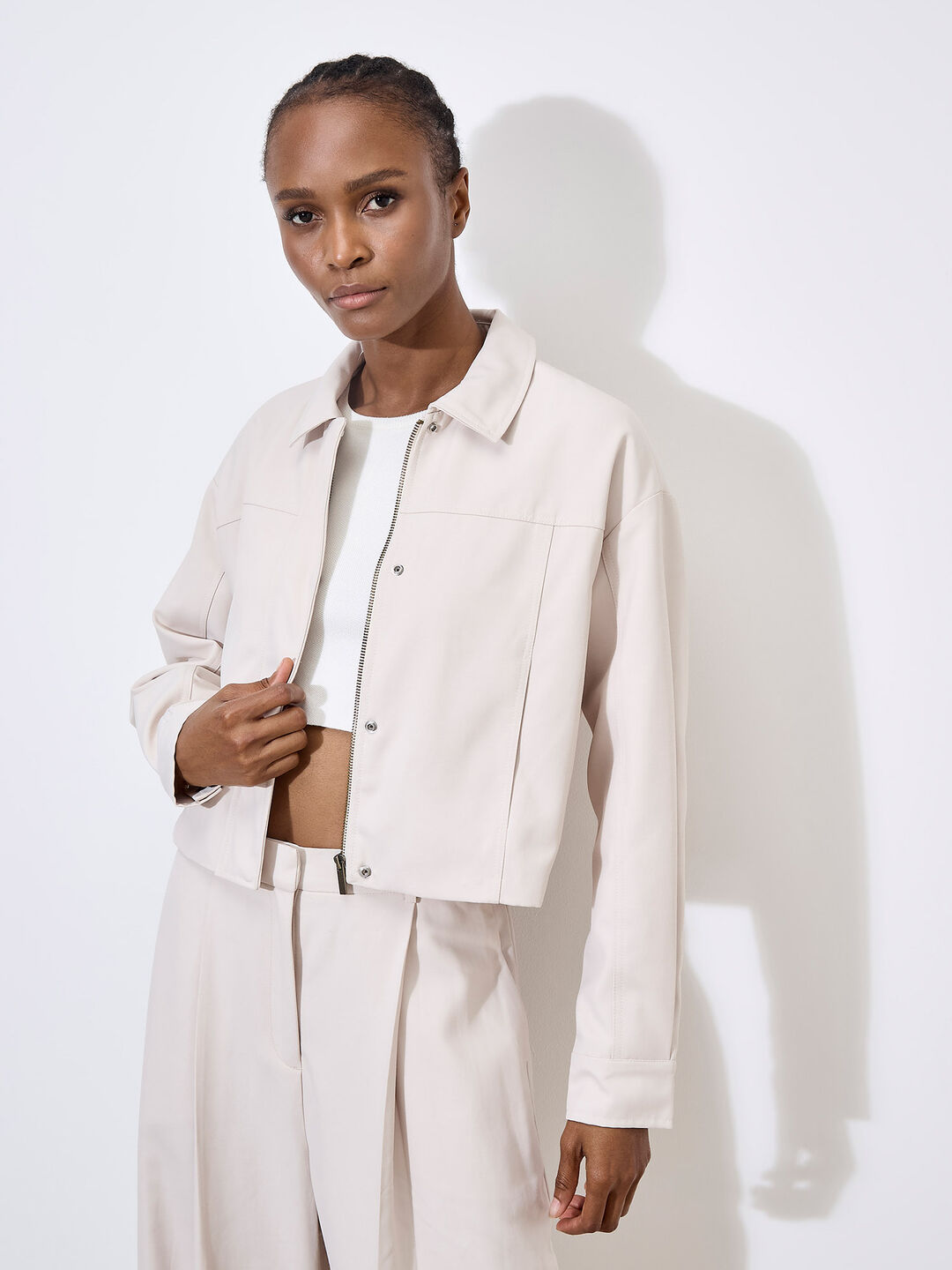 Image of Soft Tailored Cropped Jacket
