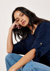 Soft Touch Oversized Batwing Top, Navy, large