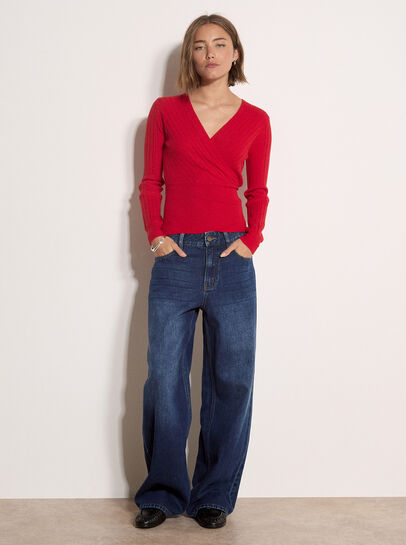 Rib Knit Wrap Top