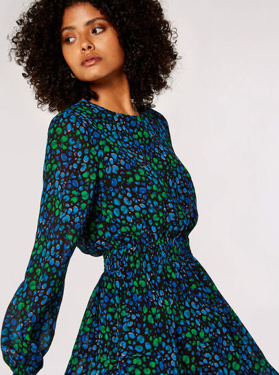 Animal Print Chiffon Mini Dress