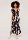 Tie Dye Jersey Dress, Black, large