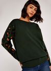 Animal Sleeve Jumper, Green, large