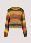 Chunky Knit Tonal Stripe Jumper, Khaki, large