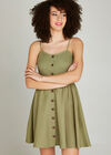 Button Down Cami Dress, Khaki, large