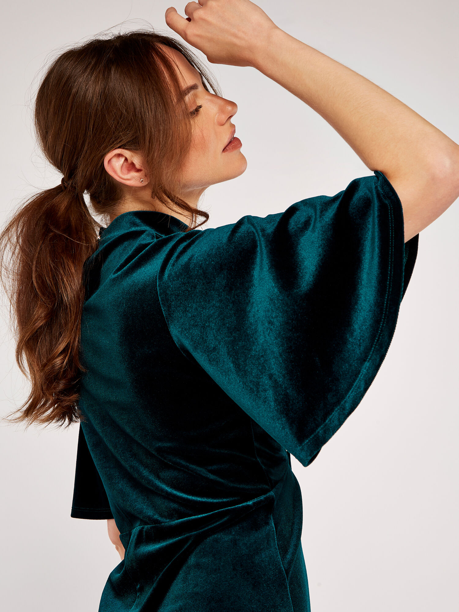 Apricot velvet dress hot sale